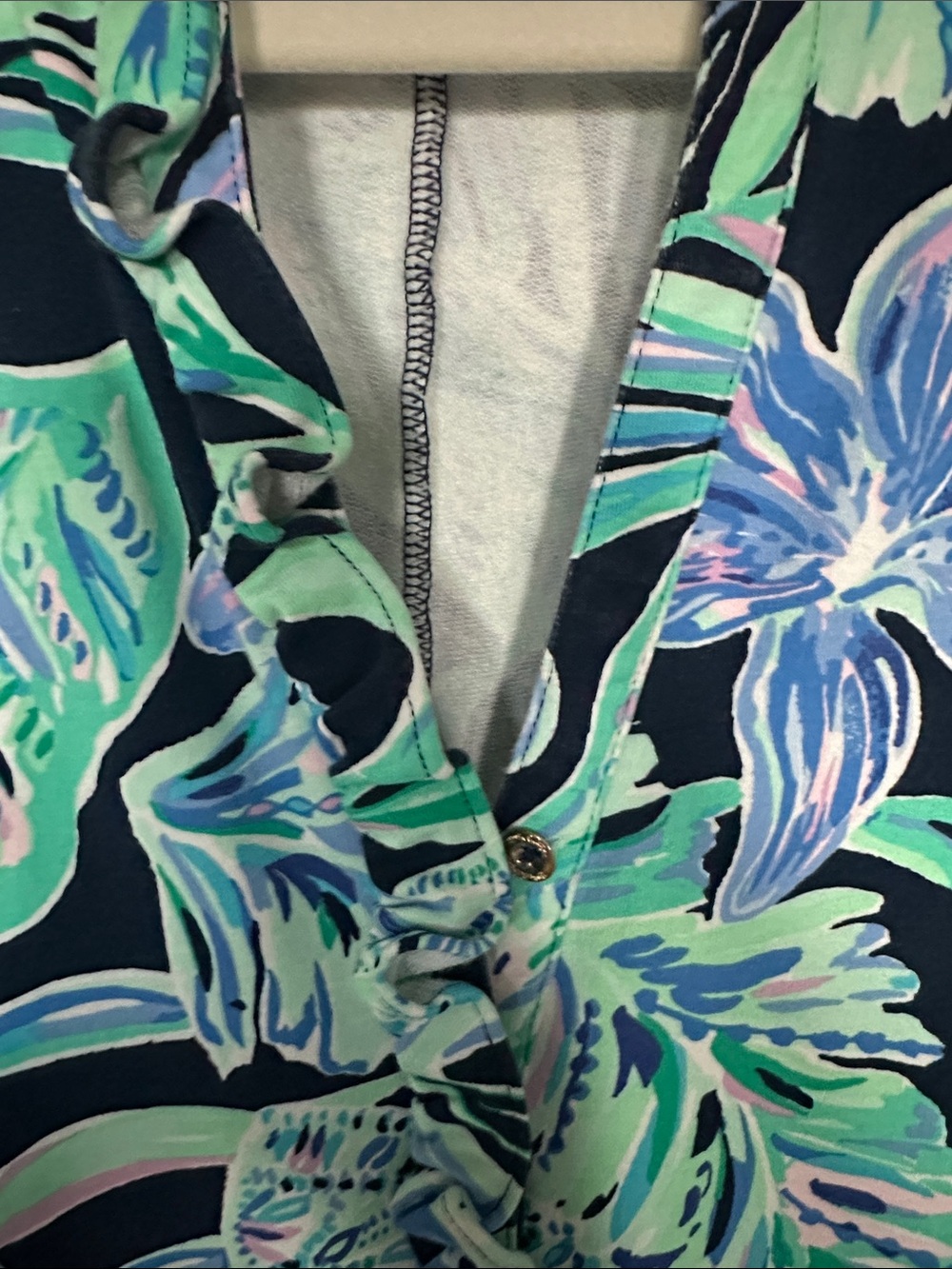 Lilly Pulitzer Navy Tropical Floral Sleeveless Terry dress - Picture 3 of 5